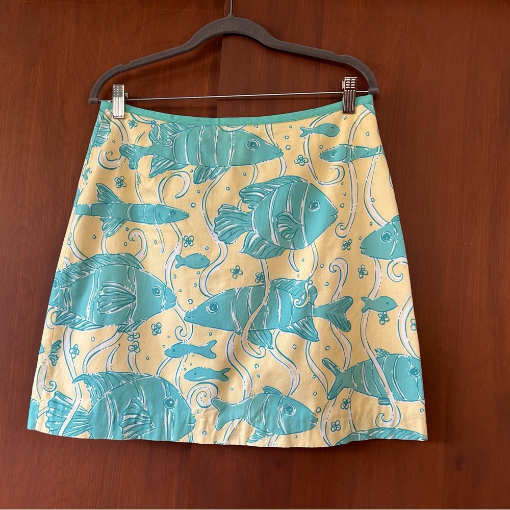 Aqua Fish Print Skirt